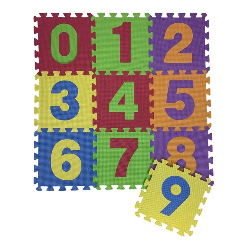 Piso de goma con números o animales.