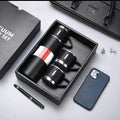 Set de Termo de Acero Inoxidable 500 ml con Triple Taza Apilable con