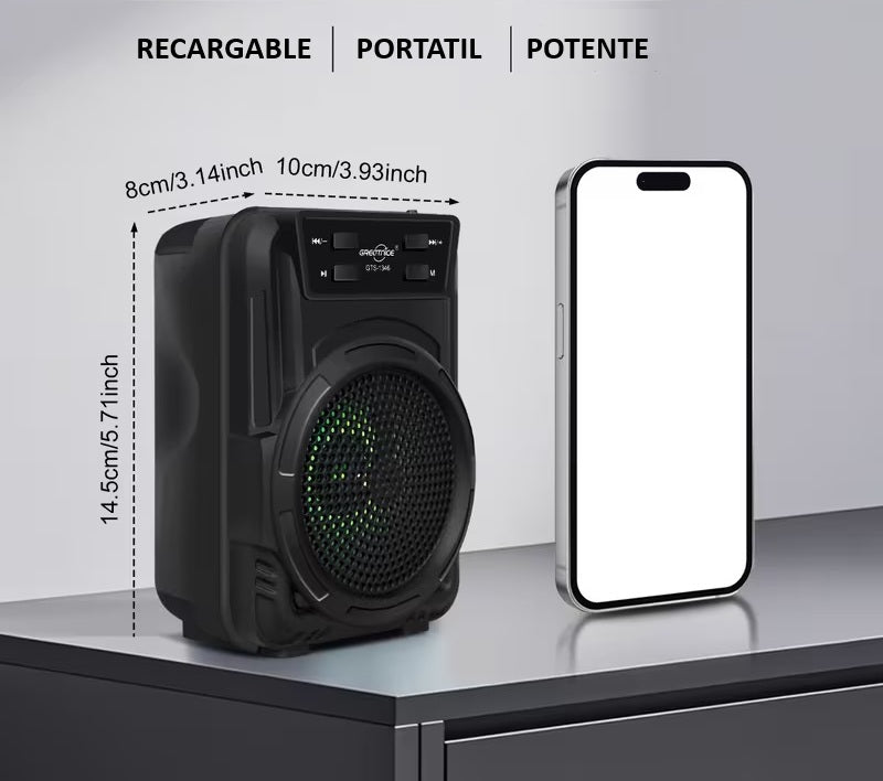 Parlante de 3" Bluetooth (iluminación RGB).